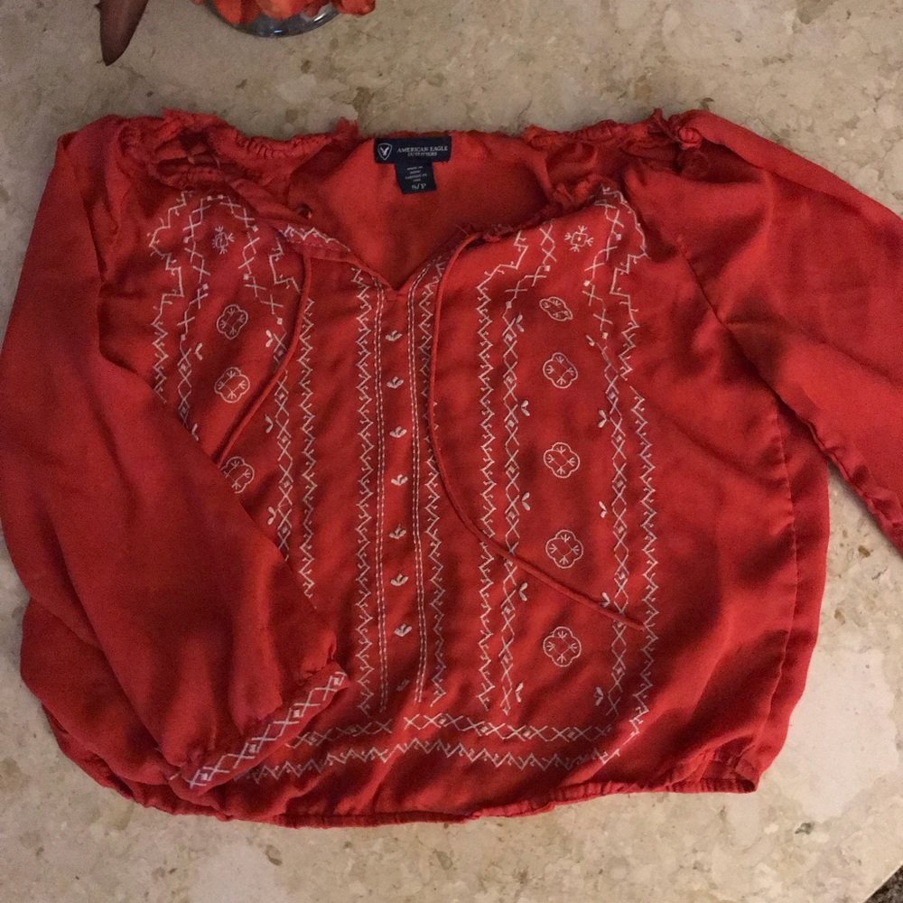 American Eagle embroidered top